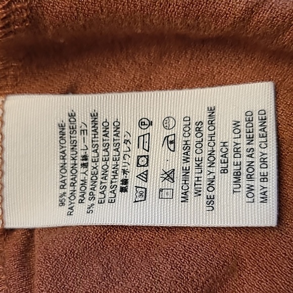 Free People V Neck Front Tie Top Rust Long Sleeve Small - Picture 6 of 10